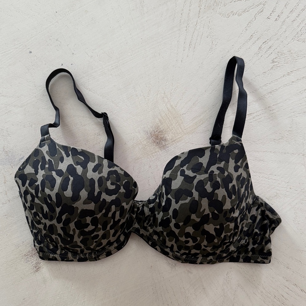 Victoria’s Secret PINK Leopard Print Padded Bra - Black and Olive 36D 3/$40